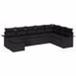 vidaXL Canapé de jardin 8 pièces avec coussins Noir Poly Rotin