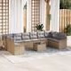 vidaXL Set de 11 pièces de canapé de jardin avec coussins en poly rotin noir