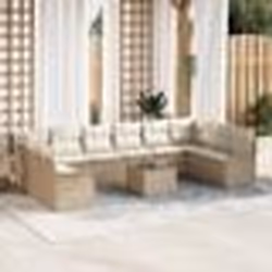vidaXL Ensemble de canapé de jardin 11 pièces avec coussins en rotin synthétique beige