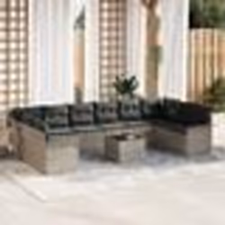 vidaXL Ensemble de Canapés de Jardin 11 Pièces avec Coussins Gris