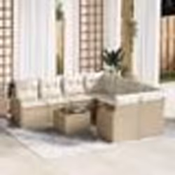 Ensemble de Canapé de Jardin 9 Pièces avec Coussins Beige Poly Rattan vidaXL
