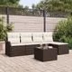 Set de 5 pièces de canapé de jardin avec coussins gris en rotin synthétique