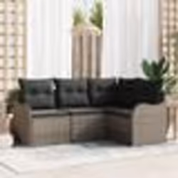 Ensemble de canapé de jardin 4 pièces avec coussins gris poly rattan vidaXL