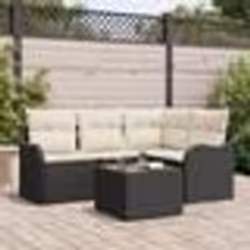 Ensemble de Canapé de Jardin de 4 Pièces avec Coussins en Rotin Poly Brown vidaXL