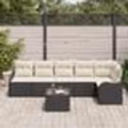 Ensemble de Canapé de Jardin vidaXL 6 Pièces avec Coussins en Rotin Marron