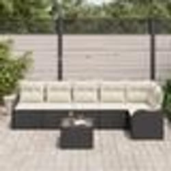 Ensemble de Canapé de Jardin vidaXL 6 Pièces avec Coussins en Rotin Marron