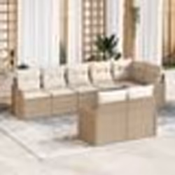 vidaXL Ensemble de canapés de jardin 8 pièces avec coussins en rotin poly beige
