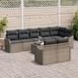 vidaXL Ensemble de Canapé de Jardin 8 pièces avec Coussins Rattan Poly Noir