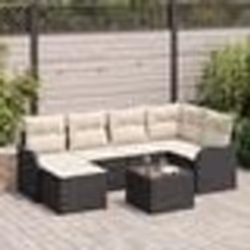 vidaXL Ensemble de canapé de jardin 6 pièces avec coussins brun poly rattan