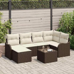 Ensemble de 6 canapés de jardin avec coussins en poly rotin gris vidaXL