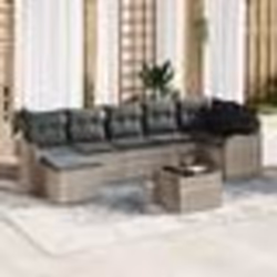 Ensemble de canapé de jardin vidaXL 8 pièces avec coussins gris poly rotin