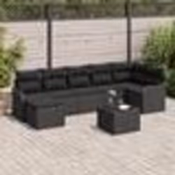 Ensemble de canapés de jardin 8 pièces avec coussins en poly rotin beige