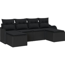 Vidaxl - Ensemble de canapés de jardin 6 pièces avec coussins Noir Rotin Poly