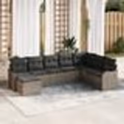 Ensemble de canapés de jardin 8 pièces avec coussins Gris Rattan synthétique