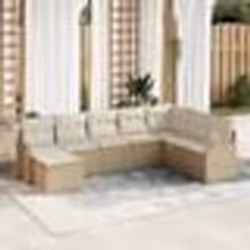 Ensemble de Canapé de Jardin vidaXL 8 Pièces avec Coussins Beige, Poly Rattan