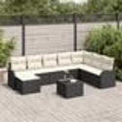 Ensemble de Canapé de Jardin 8 pièces avec Coussins Rattan Poly Marron