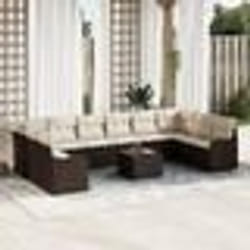 Ensemble de canapés de jardin 10 pièces vidaXL avec coussins en poly rattan gris