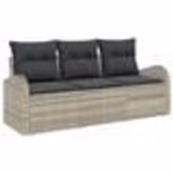 vidaXL Ensemble de canapé de jardin 3 pièces avec coussins gris clair en poly rotin