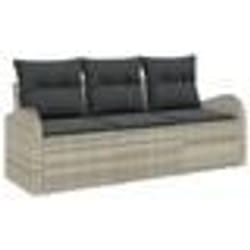 vidaXL Ensemble de canapé de jardin 3 pièces avec coussins gris clair en poly rotin