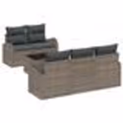 vidaXL Ensemble de Canapé de Jardin de 6 Pièces avec Coussins Gris Rotin Synthétique