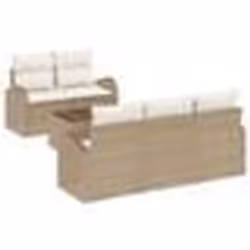 vidaXL Ensemble de canapé de jardin 6 pièces avec coussins beige rotin synthétique