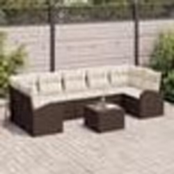 vidaXL Ensemble de canapés de jardin 8 pièces avec coussins Marron Rattan synthétique