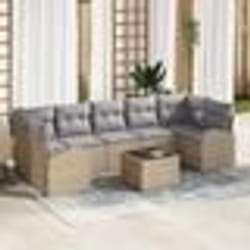 vidaXL Ensemble de canapé de jardin 8 pièces avec coussins beige en rotin synthétique