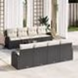 vidaXL Ensemble de 9 pièces de Canapés de Jardin avec Coussins Noir Poly Rotin
