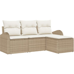 Vidaxl - Ensemble de Canapés de Jardin 4 Pièces avec Coussins Beige Rattan Synthétique