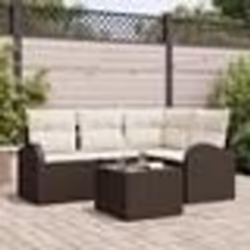 vidaXL Ensemble de Canapé de Jardin de 4 Pièces avec Coussins Gris Rattan Poly