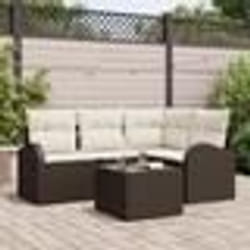 vidaXL Ensemble de Canapé de Jardin de 4 Pièces avec Coussins Gris Rattan Poly