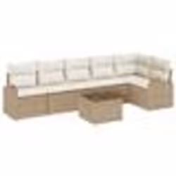 vidaXL Ensemble de canapé de jardin 7 pièces avec coussins en rotin synthétique brun