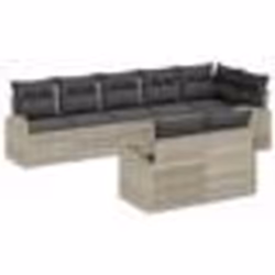 vidaXL Canapé de jardin 9 pièces avec coussins gris en rotin synthétique