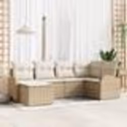 vidaXL Ensemble de Canapés de Jardin avec Coussins de 6 Pièces Beige en Rotin Synthétique