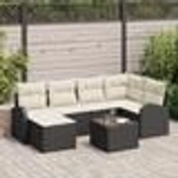 vidaXL Ensemble de 6 Canapés de Jardin avec Coussins en Rotin Marron