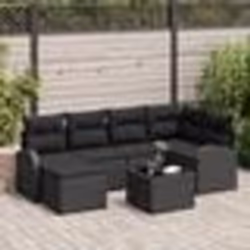 vidaXL Ensemble de canapé de jardin 7 pièces avec coussins Beige en Poly Rotin