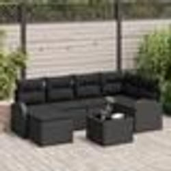 vidaXL Ensemble de canapé de jardin 7 pièces avec coussins Beige en Poly Rotin