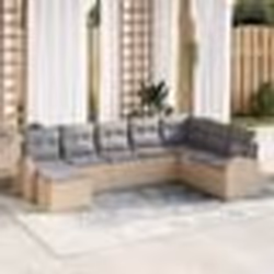 vidaXL Ensemble de canapé de jardin 8 pièces avec coussins Beige en rattan poly