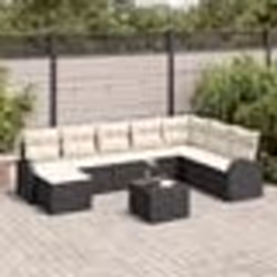 vidaXL Ensemble de canapés de jardin 8 pièces avec coussins en poly rotin brun