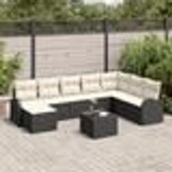 vidaXL Ensemble de canapés de jardin 8 pièces avec coussins en poly rotin brun