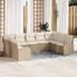 vidaXL ensemble de canapé de jardin 9 pièces avec coussins beige poly rotin