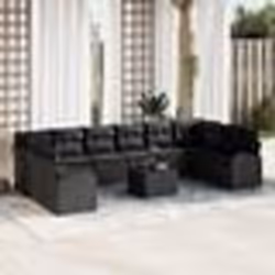 vidaXL Ensemble de jardin 11 pièces avec coussins en rattan poly beige