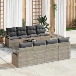 vidaXL Ensemble de canapé de jardin 7 pcs Gris clair 55 x 55 x 37 cm