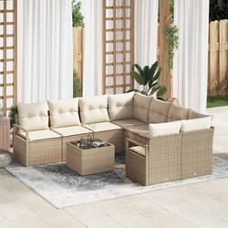 Vidaxl - Ensemble De Canapé De Jardin 9 Pcs Beige, Crème 55 X 55 X 37 Cm