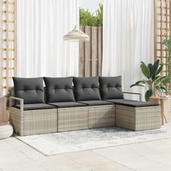 Vidaxl - Ensemble De Canapé De Jardin 5 Pcs Gris Clair Poly Rotin
