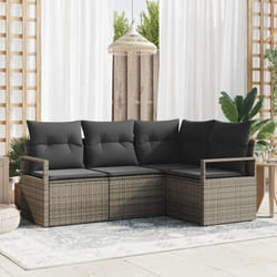 Ensemble De Canapé De Jardin 4 Pcs Gris Poly Rotin Vidaxl