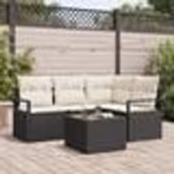 Set de Canapé de Jardin vidaXL 4 Pièces avec Coussins Rattan Poly Brown