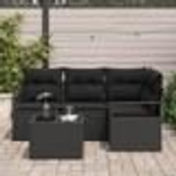 Ensemble de Canapé Jardin vidaXL 5 Pièces avec Coussins Beige Rattan Poly