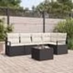 Ensemble de Canapés de Jardin 5 Pièces avec Coussins en Poly Rattan Marron
