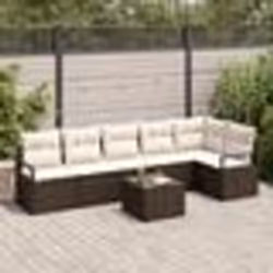Ensemble canapé jardin vidaXL 6 pièces avec coussins rotin synthétique gris